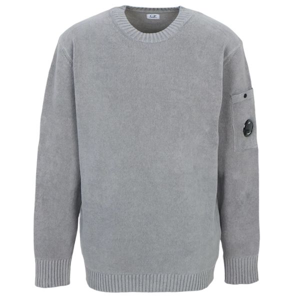 CP Company Compact Cotton Lens Knit Sweater Grijs
