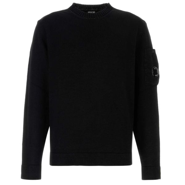 CP Company Compact Cotton Lens Knit Sweater Zwart