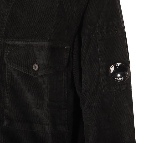CP Company Corduroy Lens Button Overshirt Zwart