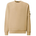 CP Company Cotton Diagonal Fleece Resist Dyed Lens Sweater Beige