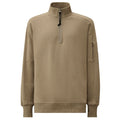 CP Company Diagonal Raised Fleece Lens Half Zip Sweater Beige