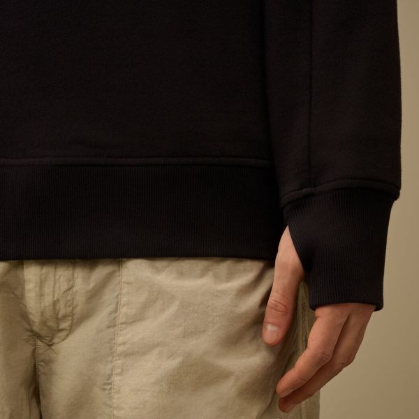 CP Company Diagonal Raised Fleece Lens Half Zip Sweater Navy