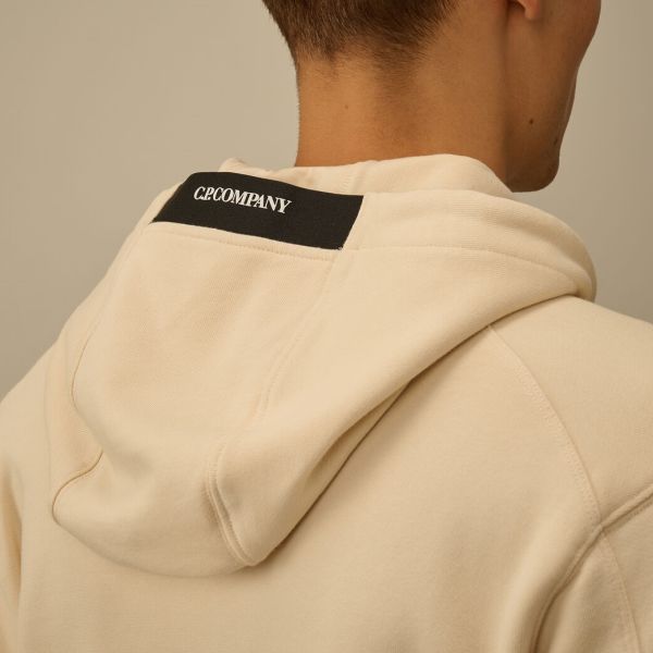 CP Company Diagonal Raised Fleece Lens Hoodie Beige