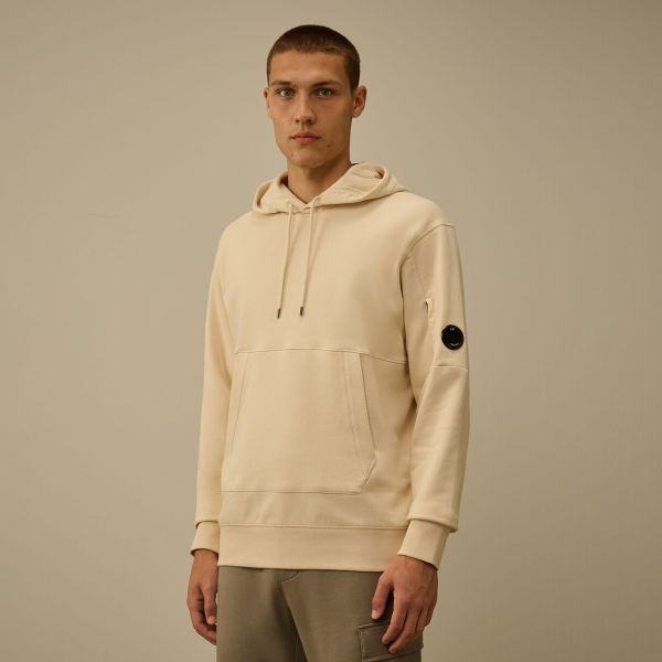 CP Company Diagonal Raised Fleece Lens Hoodie Beige