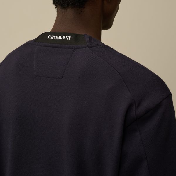 CP Company Diagonal Raised Fleece Lens Sweater Navy