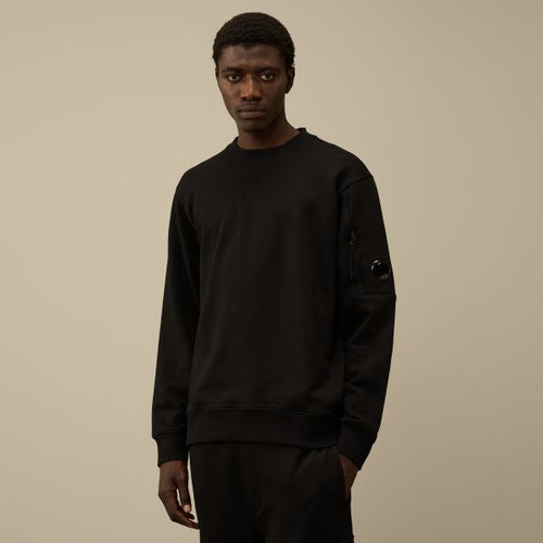 CP Company Diagonal Raised Fleece Lens Sweater Zwart