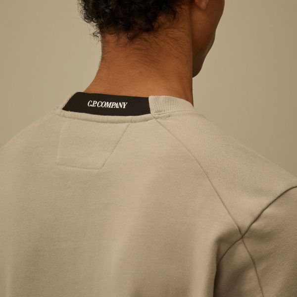 CP Company Diagonal Raised Fleece Lens Sweater Beige