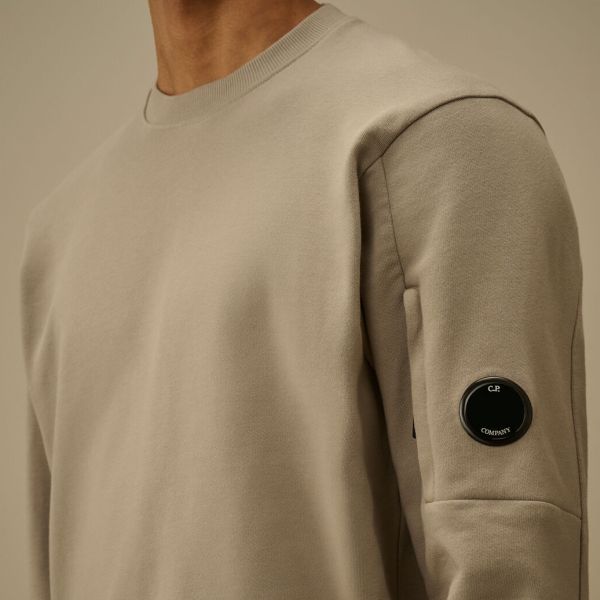 CP Company Diagonal Raised Fleece Lens Sweater Beige