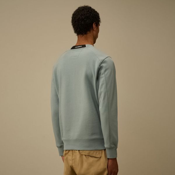 CP Company Diagonal Raised Fleece Lens Sweater Licht Blauw
