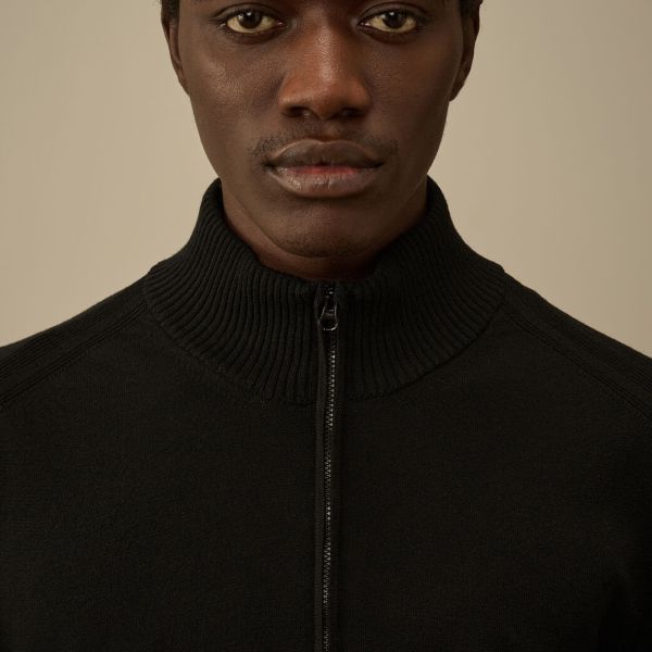CP Company Extrafine Merino Wool Half Zip Sweater Zwart