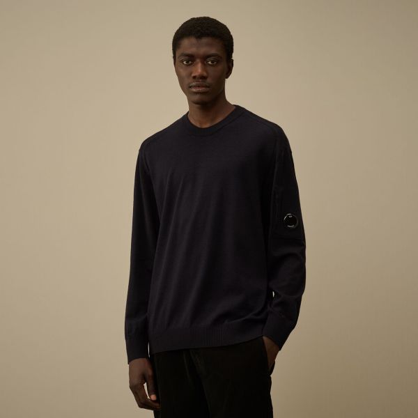CP Company Extrafine Merino Wool Sweater Navy