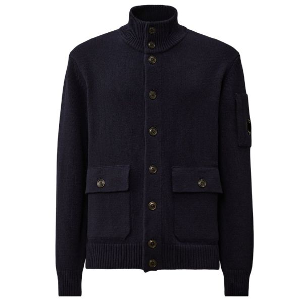 CP Company Lambswool GRS Cardigan Navy