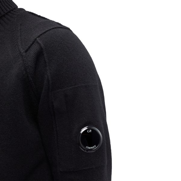CP Company Lambswool GRS Half Zipped Knit Sweater Zwart