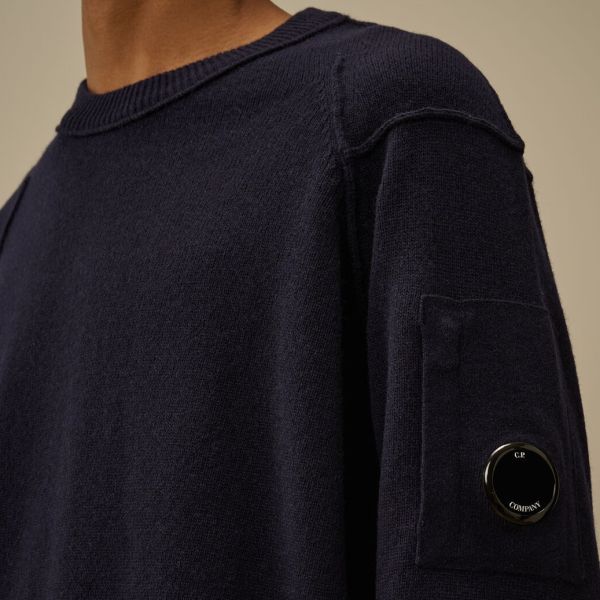 CP Company Lambswool GRS Knit Sweater Navy