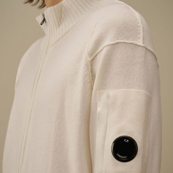 CP Company Lambswool GRS Knit Vest Wit