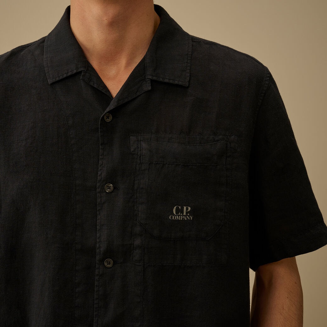 CP Company Linen Boxy Overhemd Navy