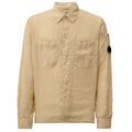 CP Company Linen Button Lens Overhemd Off White