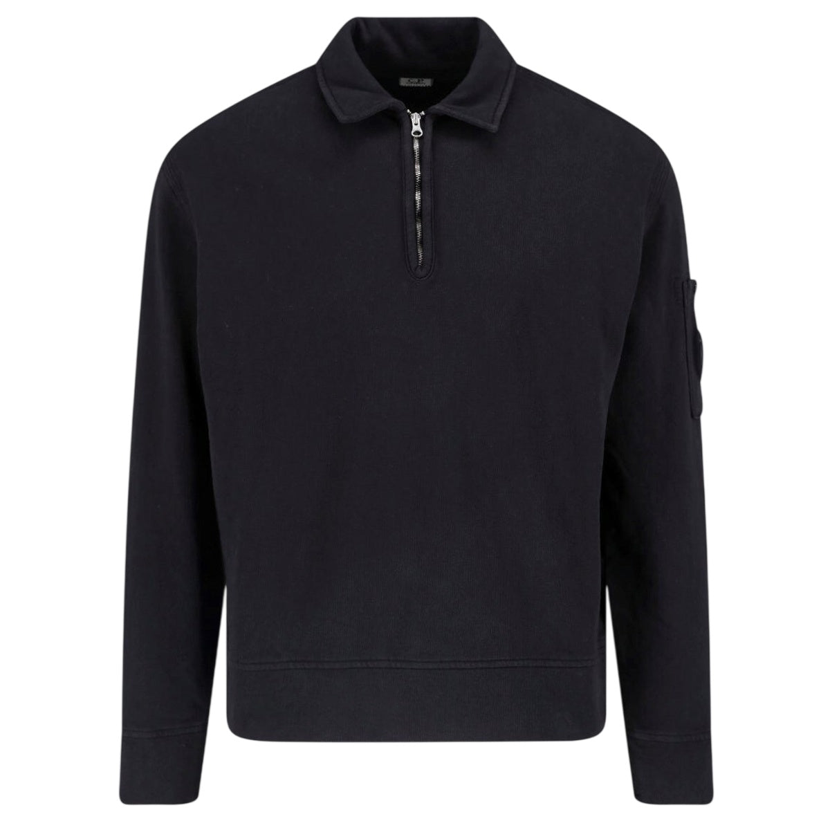 CP Company Malfilè Fleece Lens Half Zip Sweater Zwart