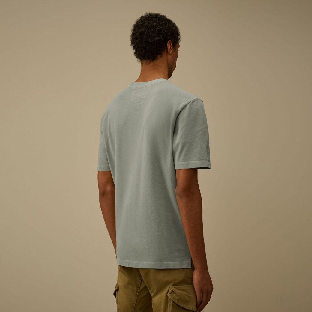 CP Company Piquet Pigment Dyed T-shirt Licht Blauw