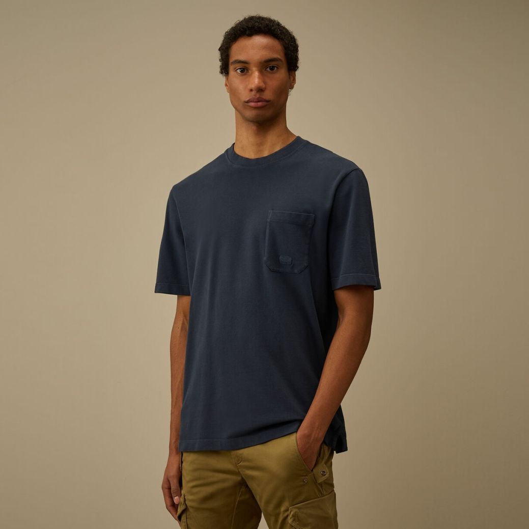 CP Company Piquet Pigment Dyed T-shirt Navy