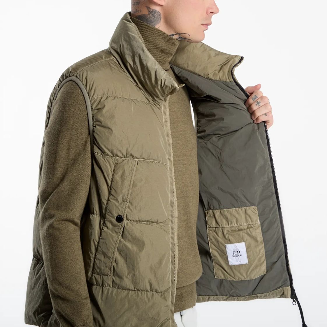 CP Company Chrome-R Padded Bodywarmer Donker Groen
