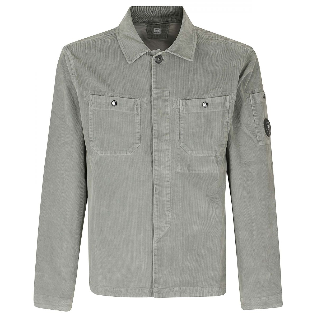CP Company Corduroy Button Lens Overshirt Licht Groen