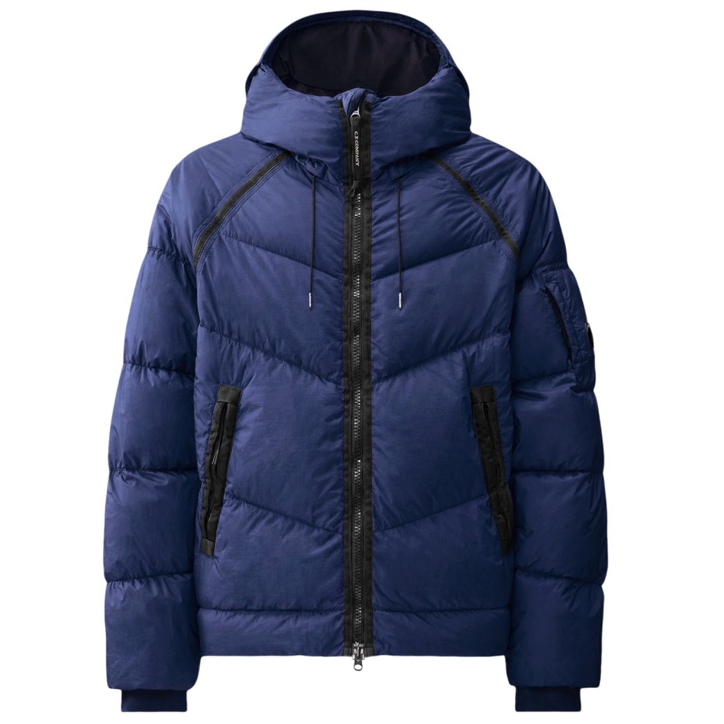 CP Company Down Shield Lens Hooded Puffer Donker Blauw