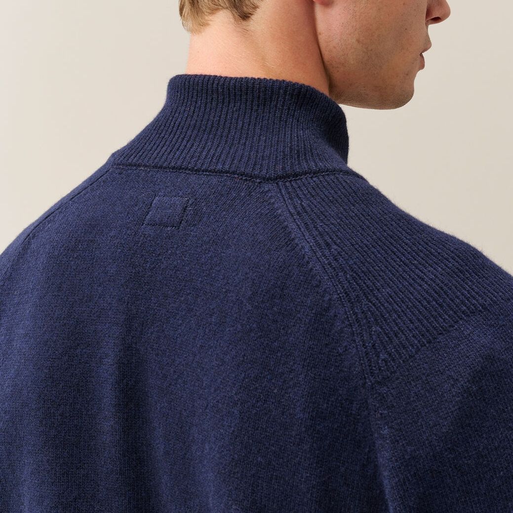 CP Company Lambswool GRS Half Button Lens Sweater Navy