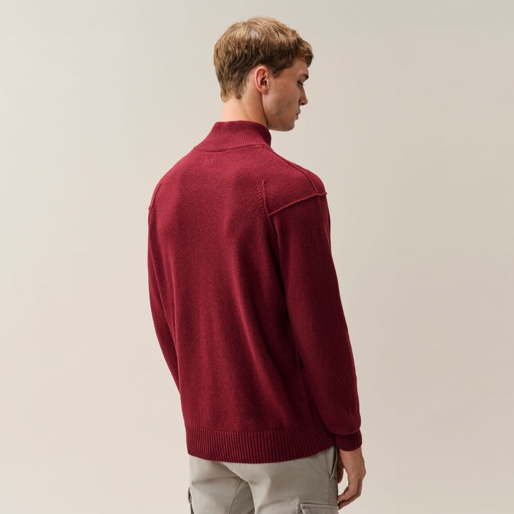 CP Company Lambswool GRS Half Zipped Knit Sweater Rood
