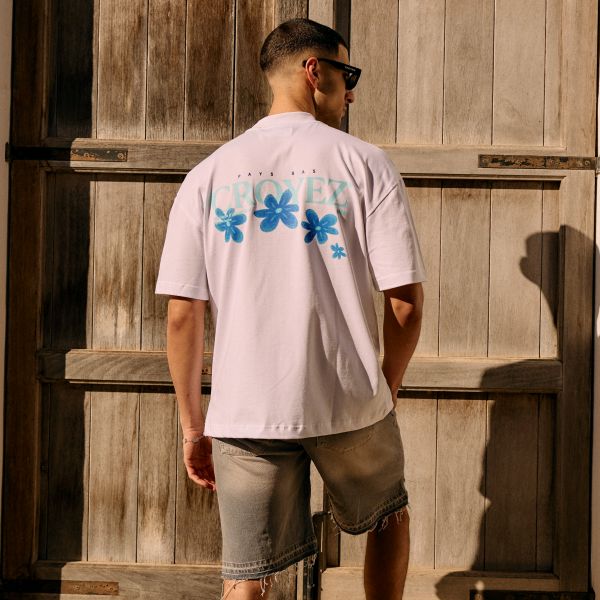 Croyez Botanique T-shirt Wit/Blauw