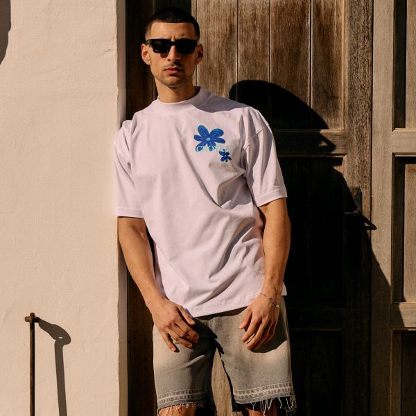Croyez Botanique T-shirt Wit/Blauw
