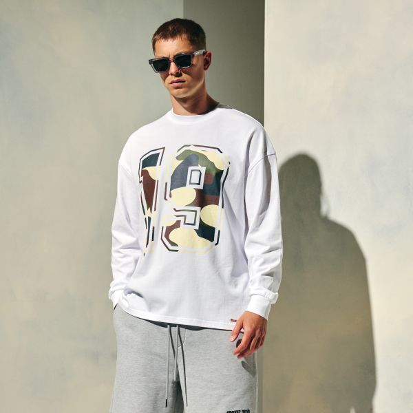 Croyez Camo Longsleeve T-shirt Wit