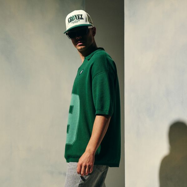 Croyez Nombre Knit Polo Donker Groen