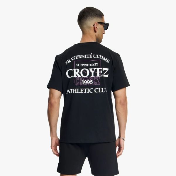 Croyez Overlay Fraternité T-shirt Zwart