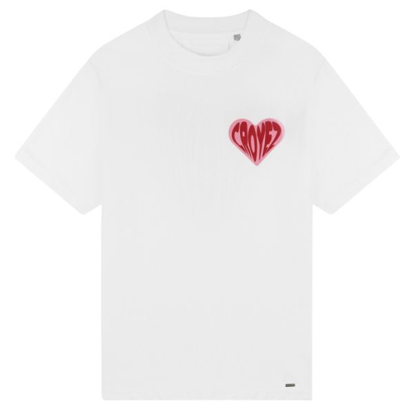 Croyez Puffed Heart T-shirt Wit