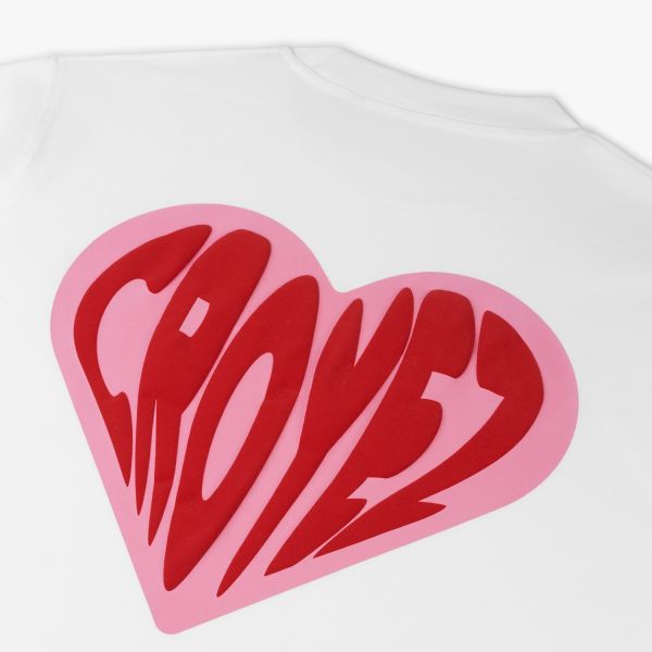 Croyez Puffed Heart T-shirt Wit