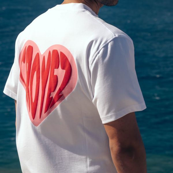 Croyez Puffed Heart T-shirt Wit