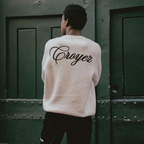 Croyez Script Knit Sweater Off White