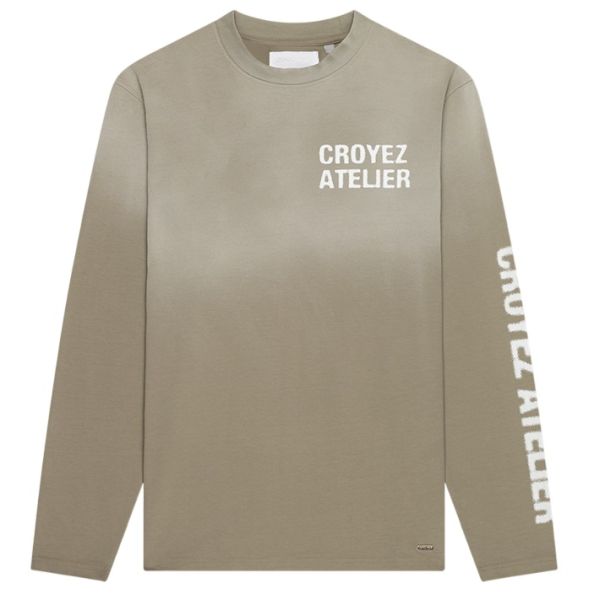 Croyez Sprayed Atelier Longsleeve T-shirt Donker Groen