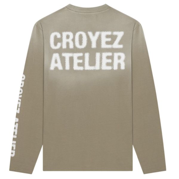 Croyez Sprayed Atelier Longsleeve T-shirt Donker Groen