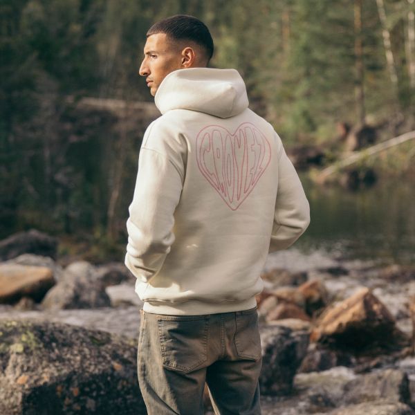 Croyez Stitched Heart Hoodie Off White