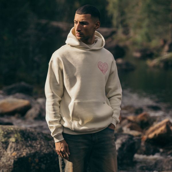 Croyez Stitched Heart Hoodie Off White