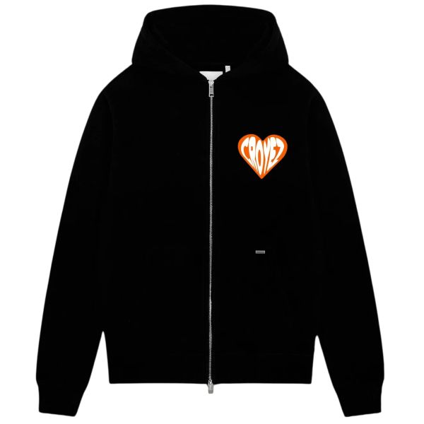 Croyez Puffed Heart Vest Zwart/Oranje