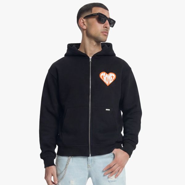 Croyez Puffed Heart Vest Zwart/Oranje