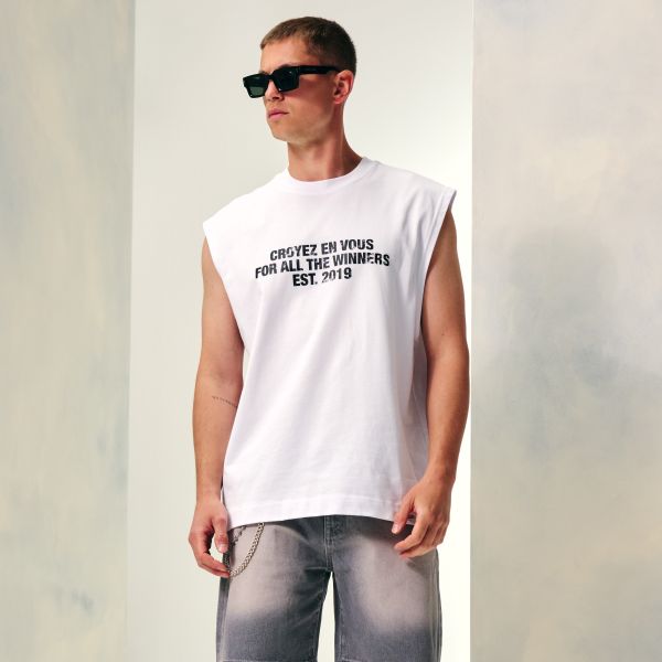 Croyez Winners Sleeveless T-shirt Wit