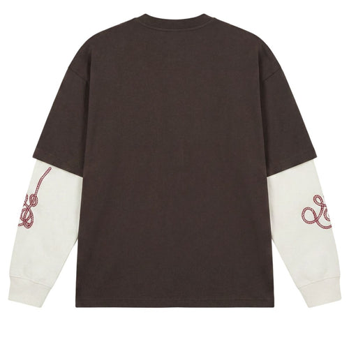 Croyez Cowboys Double Sleeve Longsleeve T-shirt Bruin