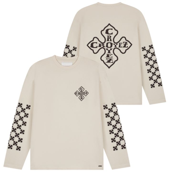 Croyez Cross Longsleeve T-shirt Beige