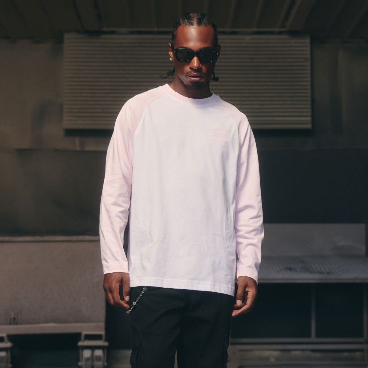 Croyez Fraternité Raglan Longsleeve T-shirt Wit/Roze