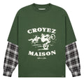 Croyez Layered Race Longsleeve T-shirt Donker Groen
