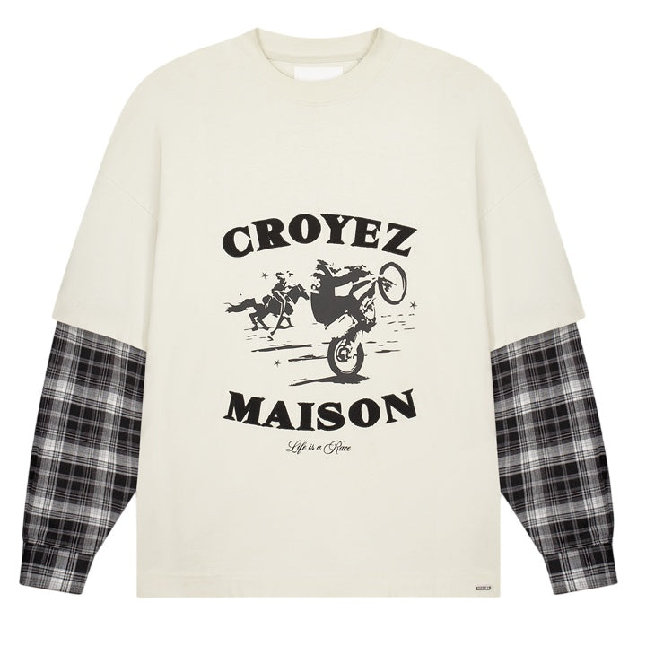 Croyez Layered Race Longsleeve T-shirt Off White